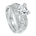 thumbnail image 4 of LaRaso & Co 1 Carat Princess Cut CZ Wedding Ring Set In Sterling Silver for Women Size 6, 4 of 5