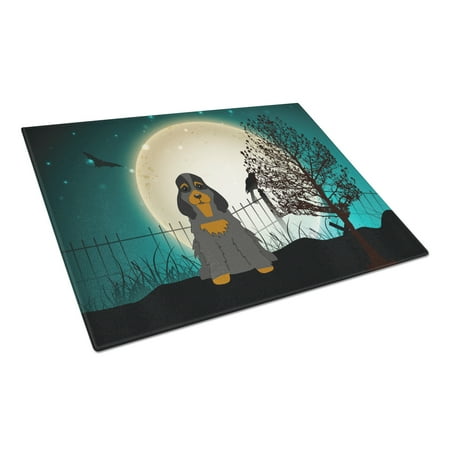 

Caroline s Treasures Halloween Scary Cocker Spaniel Black Tan Glass Cutting Board Large