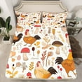thumbnail image 2 of Homewish Farm Animal Chicken Twin Sheet Sets,Retro Rustic Mushroom Twin Fitted Sheet,Country Plant Leaves Flat Sheet For Boys Kids,Super Cozy Room Decor,3pcs, 2 of 7