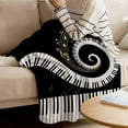 thumbnail image 3 of Super Soft Cozy Bed Fleece Blanket Throw Musical Note Black and White 39×49inch Fuzzy Plush Lightweight Couch Blankets Microfiber Provides Comfort and Warm All Season, 3 of 6