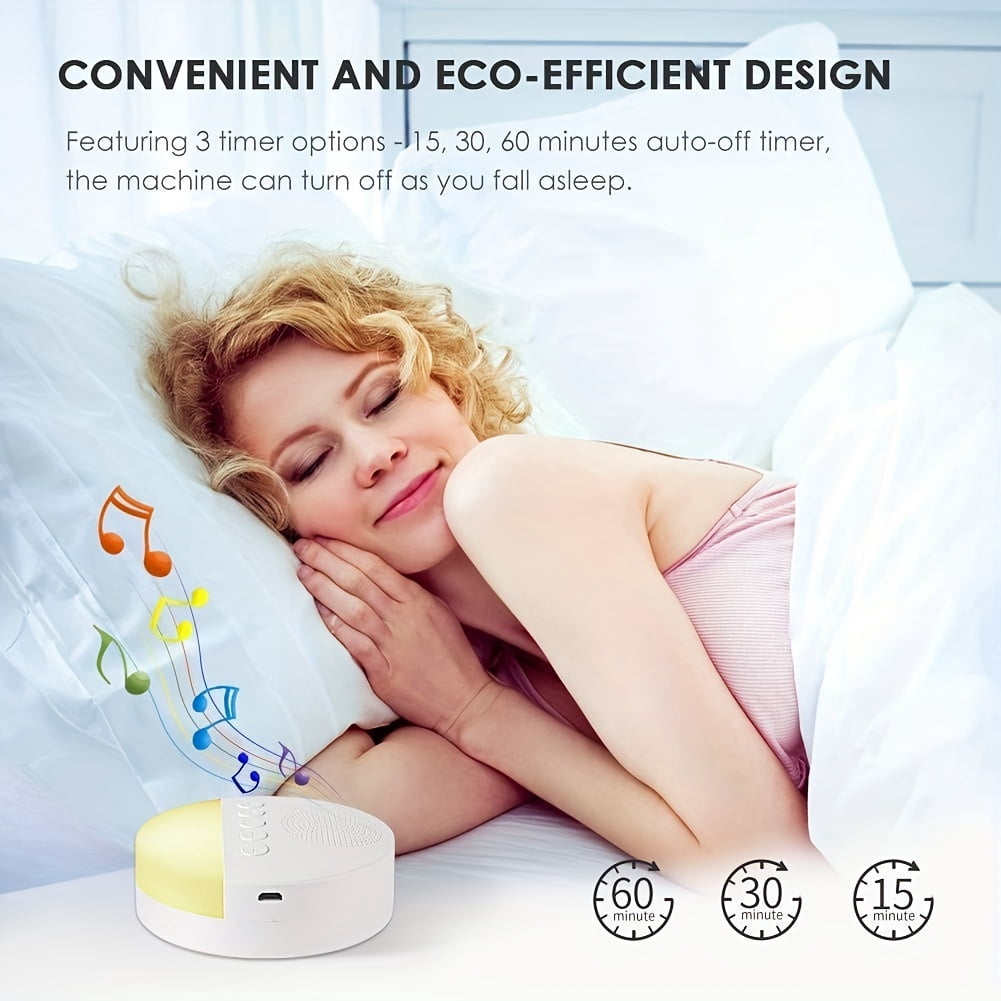 Sleep Sound White Noise Machine with Natural Soothing Sounds and Memory Function, Sleep Aid Machine - Portable Sleep Assistant Device, USB and Sleep Timer Sound Relax for all ages