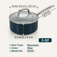 thumbnail image 5 of Cook N Home Nonstick Sauce Pan with Glass Lid, 3-Quart Small Saucepan Hard Anodized Non Stick Ceramic Cookware, Induction Cooking Pots and Pans with Stay-Cool Handles, Cacerola, Blue, 5 of 7
