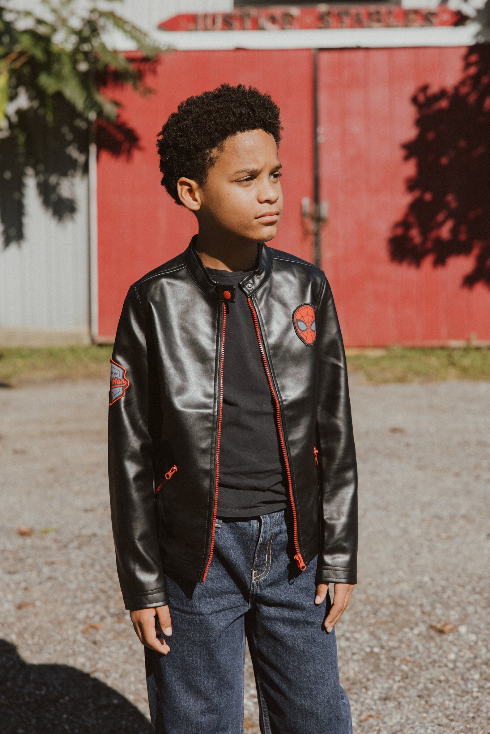 Marvel Spider-Man Faux Leather Moto Jacket Little Kid to Big Kid