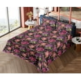 thumbnail image 4 of Ambesonne Floral Fitted & Flat Sheet with Sham 3 Pcs Set, Peony Flowers Spring Vibes, Twin XL, Purple Pink Salmon, 4 of 5