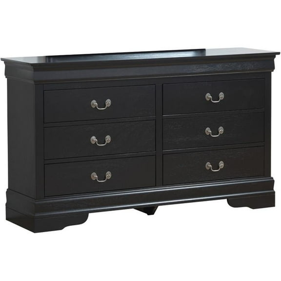 Pemberly Row Modern / Contemporary 6 Drawer Dresser in Black