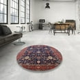 thumbnail image 4 of Ahgly Company Machine Washable Indoor Square Industrial Modern Plum Pie Purple Area Rugs, 8' Square, 4 of 7