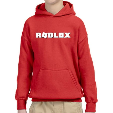 New Way 923 Youth Hoodie Roblox Logo Game Accent Unisex Pullover Sweatshirt Xl Red - 