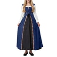 thumbnail image 6 of LEKWK Renaissance Dress for Women Lace-Up Long Sleeve Maxi Dress Vintage Medieval Dress Flowy Gorgeous Outfit for Halloween Cosplay Theme Party, 6 of 7