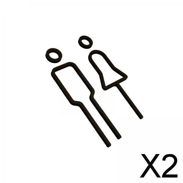Letrero para puerta de baño,Letrero para puerta de baño para hombres y mujeres,figura ligera,Símbolo de inodoro,decoración moderna para el baño,simple,Pegatinas acrílicas para letreros de