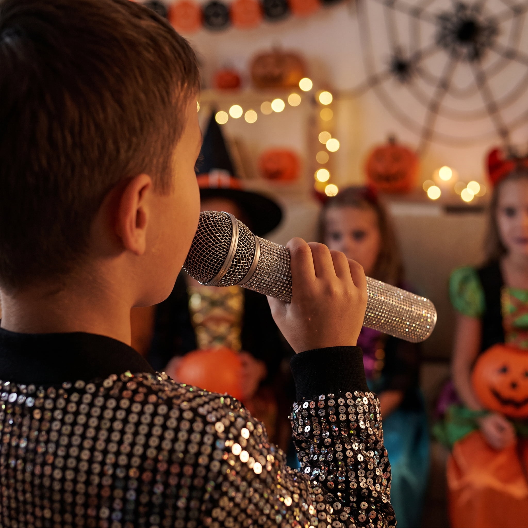 Pop Star Microphone Costume Accessory for Children, Silver, Halloween by Way To Celebrate