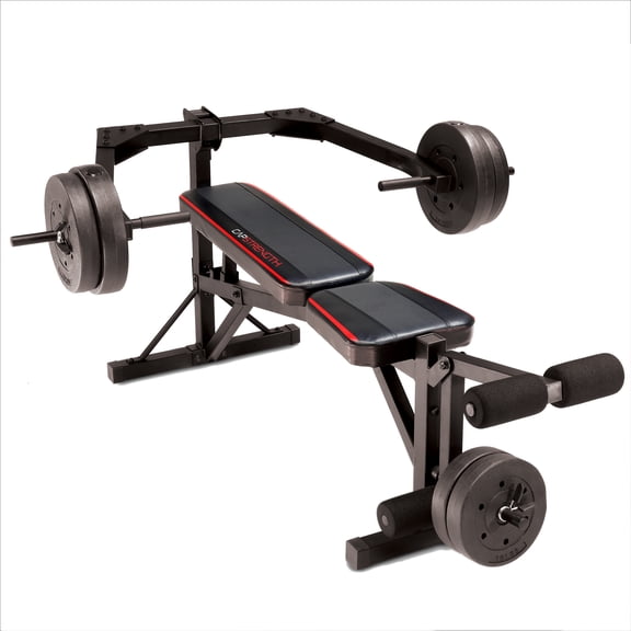 Cap Strength Standard leverage bench with 100lbs Vinyl Weight Plates
