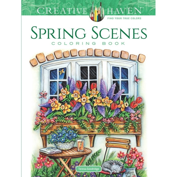 Pre-Owned Creative Haven Spring Scenes Coloring Book (Paperback) 0486814122 9780486814124