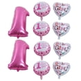 thumbnail image 2 of 10 globos de primer cumpleaños de colores brillantes y vivos, tema de primer cumpleaños, globo de feliz cumpleaños para primera fiesta de cumpleaños, color rosa, 2 of 14