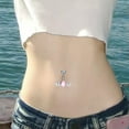 thumbnail image 5 of GKNET Vegetable Colour Heart Zirconia Wings Belly Button Ring Piercing Jewellery-AB, 5 of 9