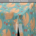 thumbnail image 4 of Cartoon Dog Crate Cover, Birthday Celebration Party Theme with Squirrels Balloons, Easy to Use Pet Kennel Cover for Medium Large Dogs, 35" x 23" x 27", Cadet Blue Multicolor, by Ambesonne, 4 of 6