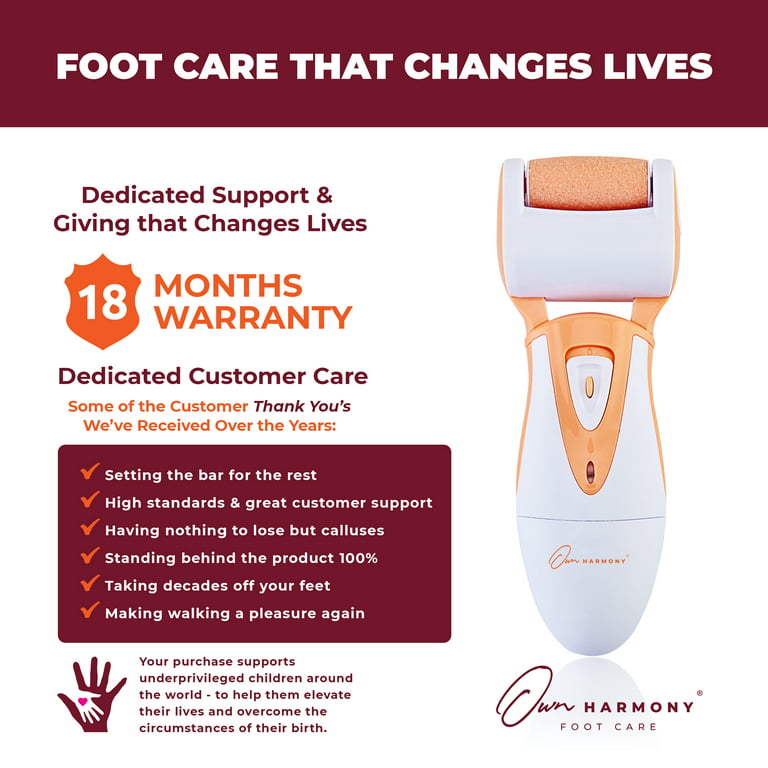 Electric Callus Remover: Own Harmony Professional Pedicure Tools Foot Care  for Women, Rechargeable Foot Scrubber, CR900 Electronic Feet File Pedi