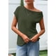 thumbnail image 5 of Blusa Tipo Túnica PRETTYGARDEN para Mujer con Hombros Descubiertos en Verde Militar, 5 of 9