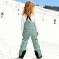 thumbnail image 4 of Salopette de Ski Isolée pour Filles, Pantalon de Neige pour Enfants à Bretelles Ajustables avec Multiples Poches, Combinaison de Neige Imperméable pour le Planche à Neige et les Jeux d'Hiver, Âge 4-13 Ans Vert 140, 4 of 7