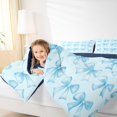 thumbnail image 6 of Manfei Girly Blue Ribbon Queen Comforter Set for Kids, Kawaii Cartoon Bow-tie Bedding Sets, Princess Bowknot Style Reversible Bedding Comforter Set, Breathable Home Decor, 3 Pieces, 6 of 9