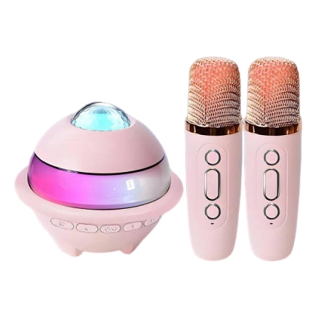 Bunblic Karaoke Speaker Singing Colorful Light Multipurpose Outdoor Portable Speaker Pink