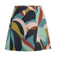 thumbnail image 5 of Abstract Color Block Skirt Womens Leaf Print Vintage Mini Skirts Summer Streetwear High-wa, 5 of 6