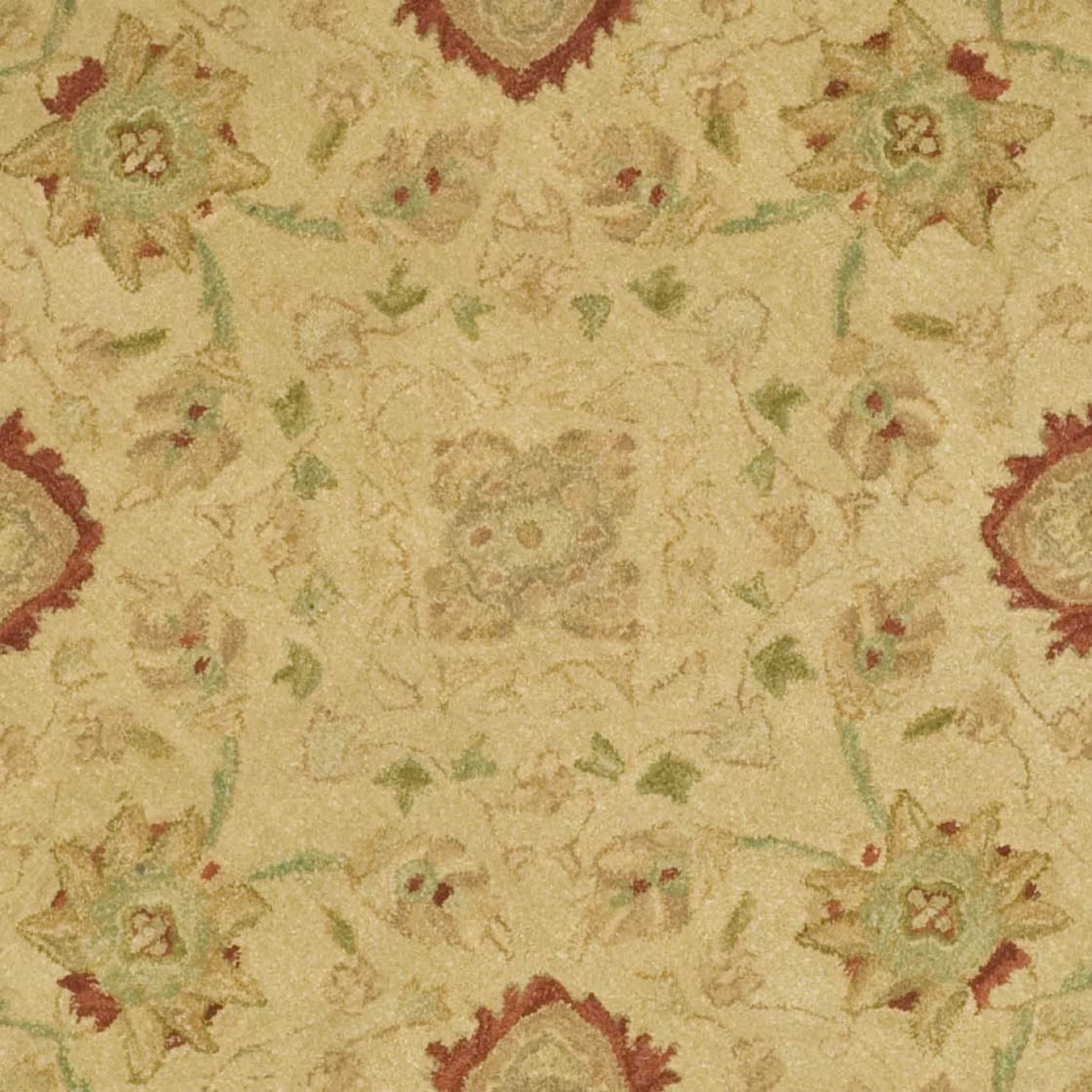 SAFAVIEH Anatolia Venice Traditional Wool Area Rug, Beige/Rust, 8' x 8' Round