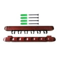 thumbnail image 3 of Soporte de Madera para Barra de Piscina, Montaje en Pared, Duradero, 6 Clips para Tacos, Accesorio de Montaje Práctico con Tornillos de Montaje para C Rojo shamjiam Soporte para tacos de billar, 3 of 8