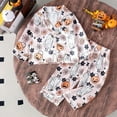 thumbnail image 2 of Tfken Halloween Girls Pajama Sets 2 Piece Sleepwear Nightwear Festival Pumpkin Print Pajamas Shirts With Pants Set Homewear Long Sleeve Autumn Teen Comfortable Loungewear Outfit Size 3-4 Years Pink, 2 of 6