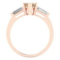 thumbnail image 4 of 2 ctw 3 Stone Anniversary Ring for Women | Marquise Cut Simulated Champagne Diamond | Hyperallergenic Solid 18K Rose Gold, 4 of 5