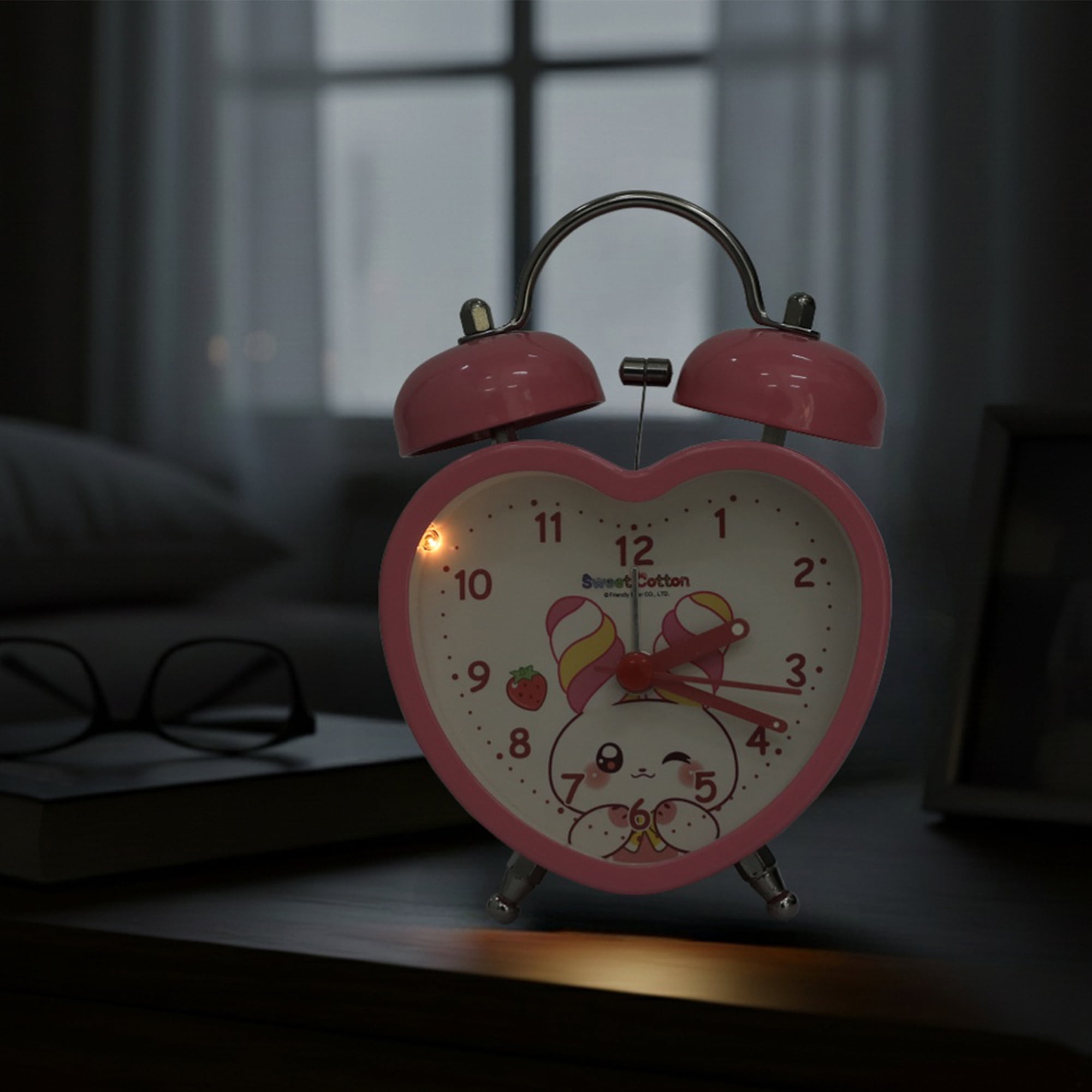 Unique Bargains Heart-Shaped Alarm Clock White 3.3"L x 2.2"W x 5.1"H