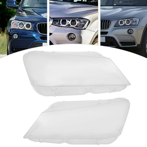 Pair for BMW X3 F25 2011-14 SUV Front Headlight Lens Cover Headlamp Shell Clear