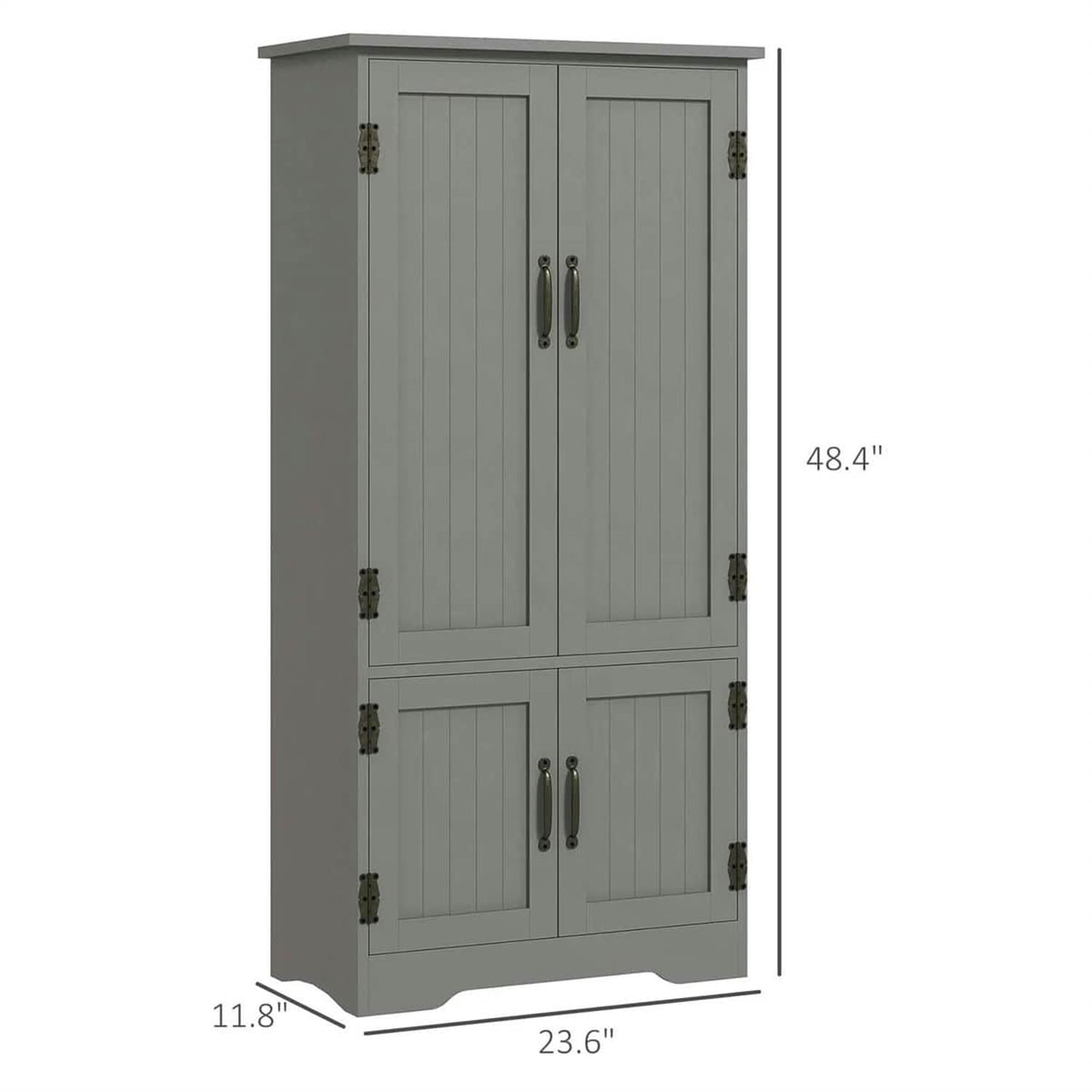 Demi Bonn 48" Modular Storage Cabinet with 2 Sliding Doors, Spacious Shelving for Kitchen Pantry, Easy Assembly, Gray