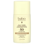 Babo Botanicals Daily Sheer Tinted Mineral Sunscreen Fluid SPF 50 , 1.7 oz Sunscreen