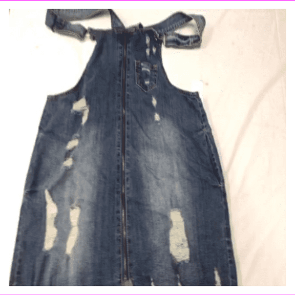 Dollhouse Juniors Ripped Zip Front Denim Skirtall Indigo Ink Wash 15