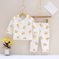 thumbnail image 2 of 3-6 Months Newborn Girl Fall Outfits Fall Winter Clothes Long Sleeve Sweatshirt Pullover Tops + Pants Outfit Set Girls Brown Tracksuit, 2 of 7