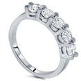 thumbnail image 3 of Pompeii 1ct Five Stone Natural Round Diamond Wedding Anniversary Ring 14K White Gold, 3 of 6