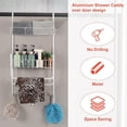 thumbnail image 4 of BTY Over The Door Towel Rack for Bathroom - 4-Tier Organizer with Hooks & Storage Basket, Space-Saving Door Hanger for Bath, Bedroom - White, 4 of 7