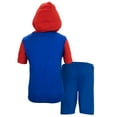 thumbnail image 5 of Nintendo Characters Boys Super Mario & Luigi Character Lightweight Short Sleeve Hoodie T-Shirt & Shorts Short Set (Mario, Sizes 2T-16), 5 of 6