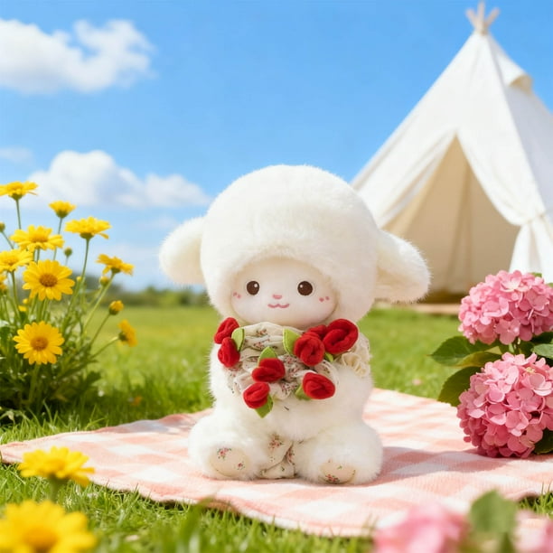 Ramo De Peluche De Cordero Con Flores Magnéticas Que Se Convierte En Sombrero – Muñeca De 30 Cm De Felpa Ultra Suave, Regalo Para Niñas, San Valentín Y Día De La Madre