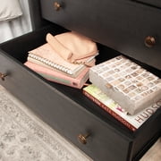 (2 pack) My Texas House Monroe 3-Drawer Nightstand with USB, Raven Black Oak