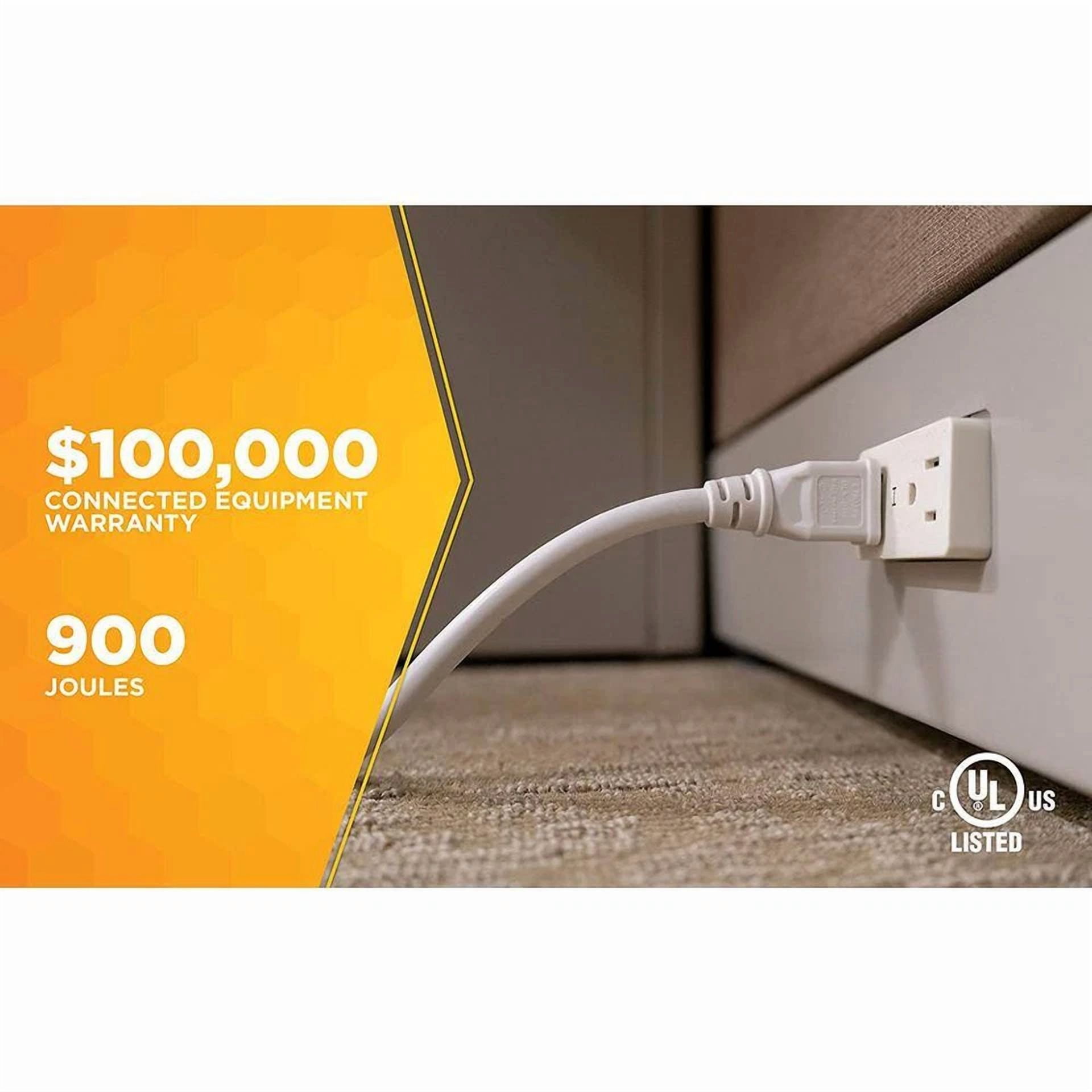 CRESTIN- Electronics 6-Outlet 750-Joule Surge Protector With Sliding Safety Covers 3 Ft.