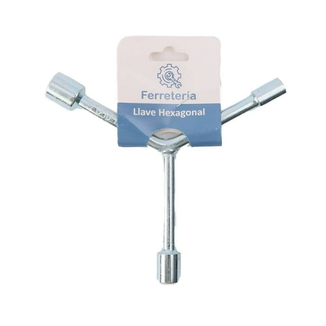 Llave Prichos Hexagonal de Acero en Forma de Y 1 Pieza Plateada