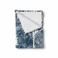 thumbnail image 2 of Christmas Soft Flannel Fleece Throw Blanket, Dreamy Display Deer Animal Poinsettia International Holiday Graphic, Cozy Plush for Indoor and Outdoor Use, 70" x 90", Blue and White, by Ambesonne, 2 of 6