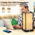 thumbnail image 3 of OUTON 11.6" Table Lamp with LED Bulb, 3 Way Dimmable Touch Small Nightstand Lamp with Metal Cage with USB&Type-C Ports, Bulb Included, 3 of 9