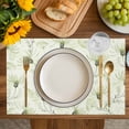 thumbnail image 4 of Green Flowers Placemats Set of 12, Watercolor Rustic Botanical Floral Plants Placemats for Dining Table, Place Mats for Kitchen Tabletop, Waterproof Wipeable Dining Table Mats Set, 4 of 9