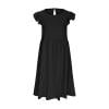 DHFJKG Dress Girls Summer Dresses Ruffled Fly Sleeve Elastic Waist Solid Color Dress For Ages 6-15 Lightweight And Breezy Design For Comfort And Style Trendy Sundress