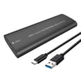 thumbnail image 2 of 【TNP06】Carcasa disco duro M.2 USB3.1Type-C compatible con carcasa disco duro externo metal protocolo dual NGFF/MVMe (AC negro), 2 of 9