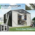 thumbnail image 4 of Jocisland 10x12x7 FT Galvanized Steel Storage Shed with 2 4-Pane Windows Hinged Double Doors, Outdoor Shed for Backyard, Garden, Garden, Dark Grey/White, 4 of 7
