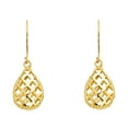 thumbnail image 1 of FB Jewels 14K Yellow Gold Dangle Mesh Tear Drop Womens Earrings 30MM X 10MM, 1 of 1
