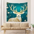 thumbnail image 4 of Reindeer Ethnic Boho Modern Living Room Tapestry, Nature Plants Forest Tapestry Curtain Washable Abstract Deer Tapestry Curtain, Decoration for Living Room Office Home House Dorm 51x59 Inches, 4 of 6